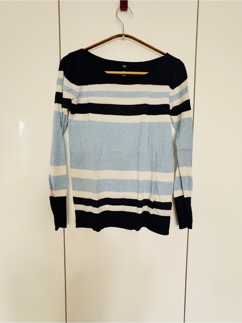 GAP Striped Crewneck Sweater - Navy, Light Blue & White